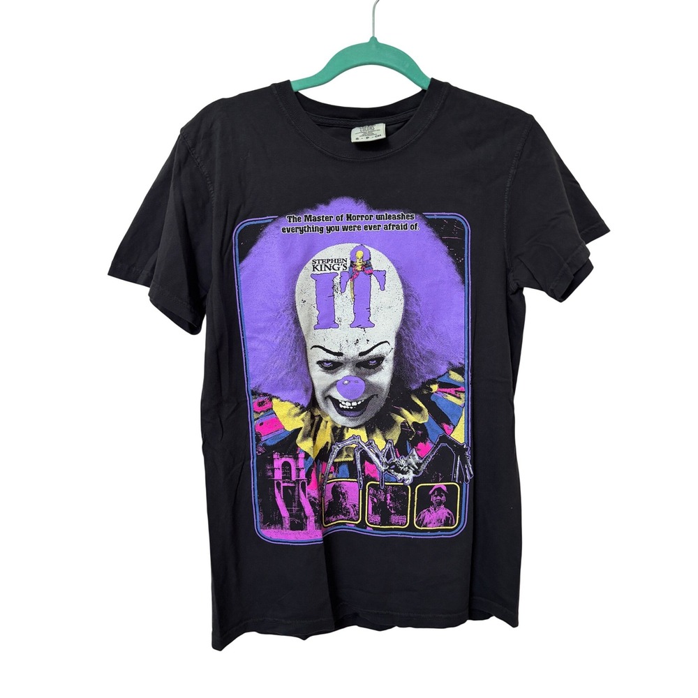 Comfort Colors Stephen Kings IT Pennywise Horror Graphic T-Shirt Black Small